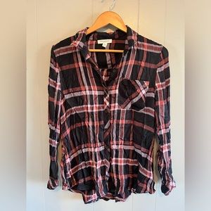 WOMENS M BEACHLUNCHLOUNGE LIGHTWEIGHT FLANNEL TOP